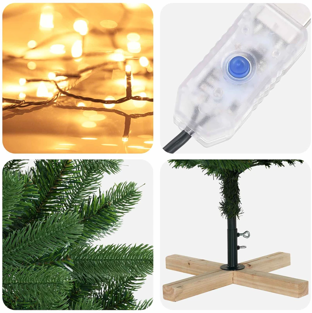 Dirbtinė Kalėdų eglutė 150 cm 150 LED Šilta balta PVC Žalia