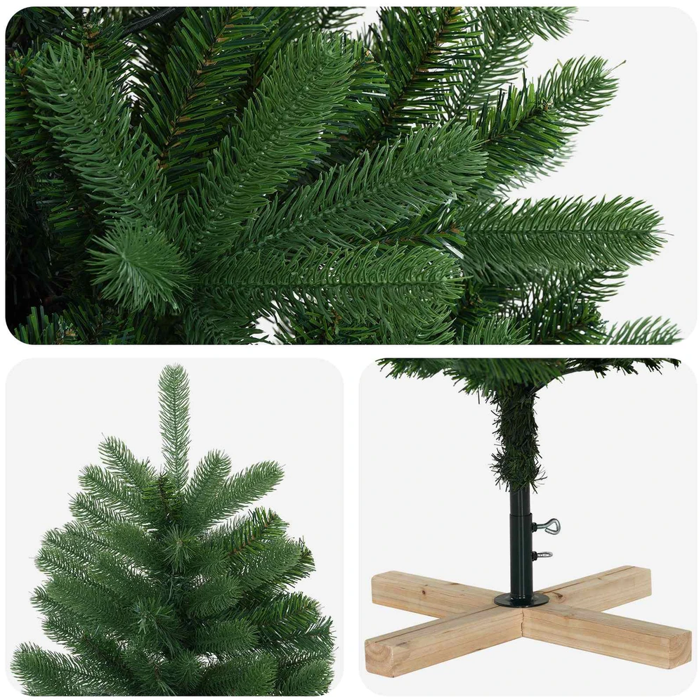 Dirbtinė Kalėdų eglutė 150 cm PVC ir pušies medienos masyvas