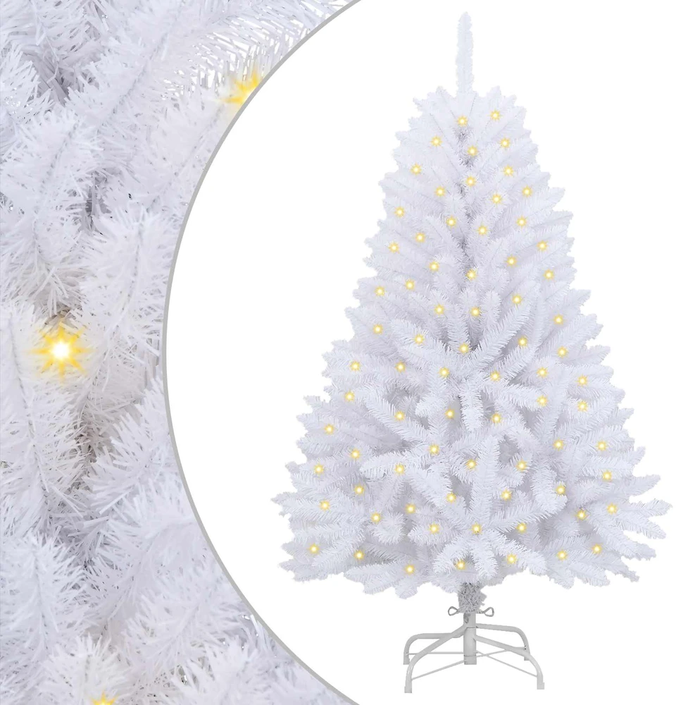 Dirbtinė Kalėdų eglutė 150 LED PVC ir Plienas Balta