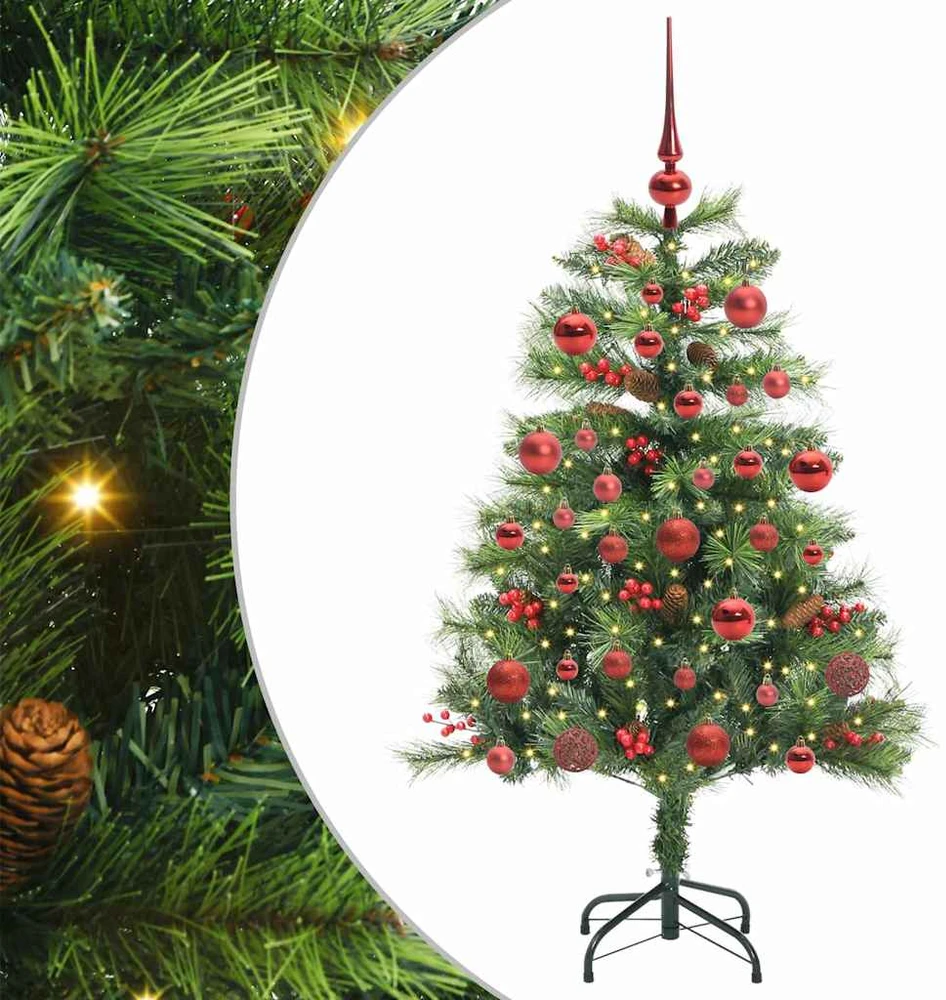 Dirbtinė Kalėdų eglutė 150 LED Šilta balta PVC ir metalas Žalia