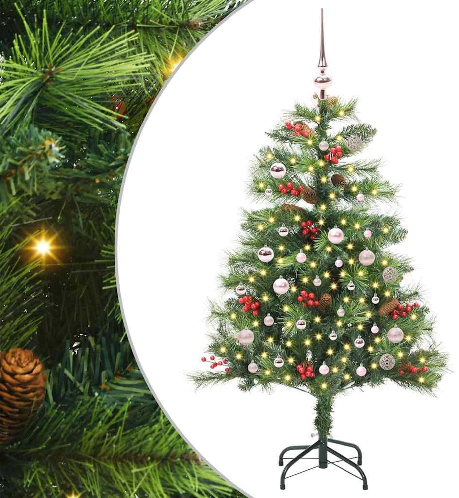 Dirbtinė Kalėdų eglutė 150 LED Šilta balta PVC ir metalas Žalia