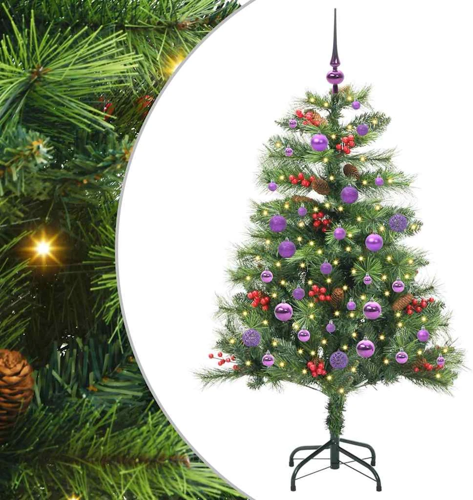 Dirbtinė Kalėdų eglutė 150 LED Šilta balta PVC ir metalas Žalia