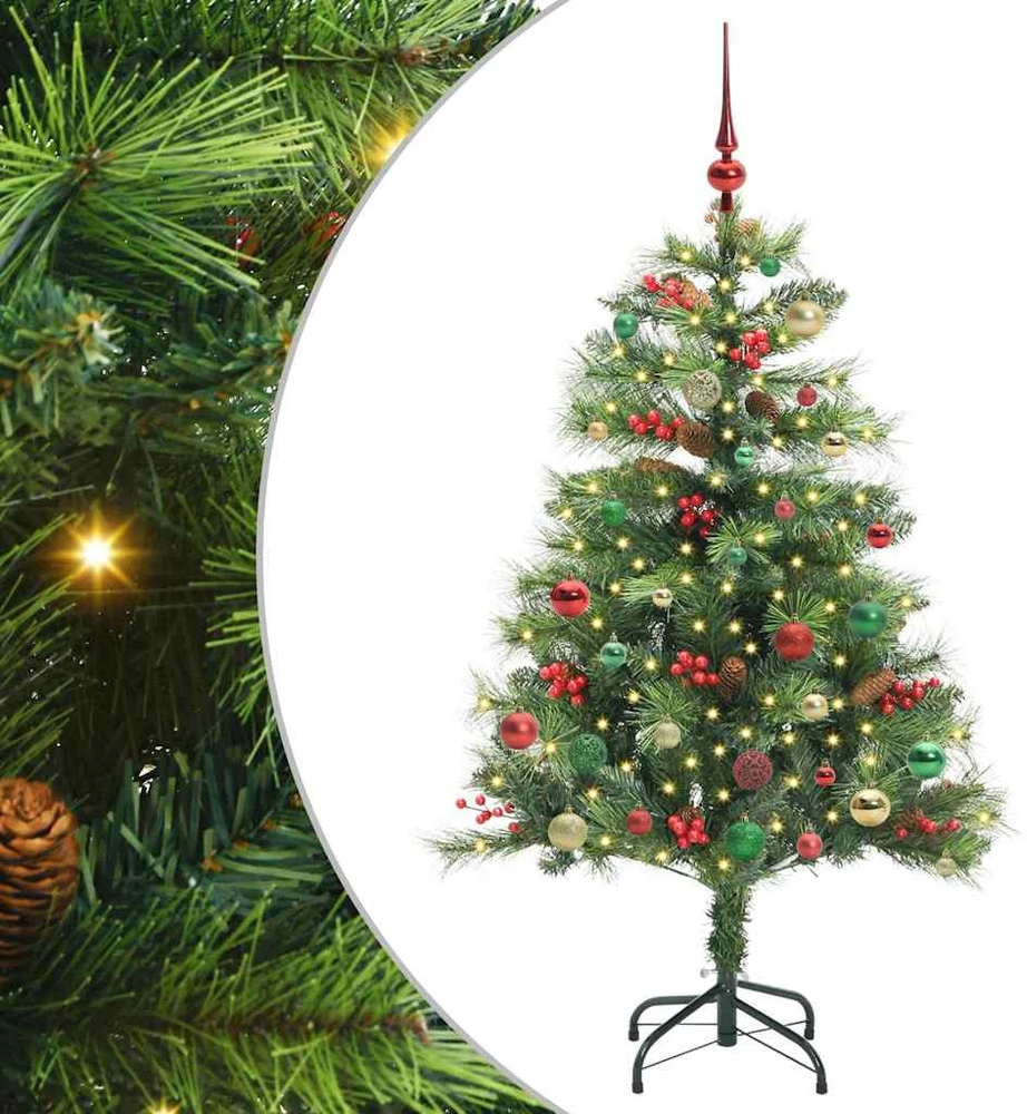 Dirbtinė Kalėdų eglutė 150 LED Šilta balta PVC ir metalas Žalia