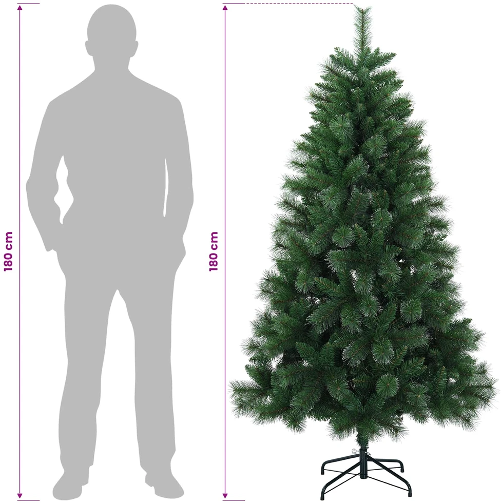 Dirbtinė Kalėdų eglutė 180 cm PVC ir metalas Žalia