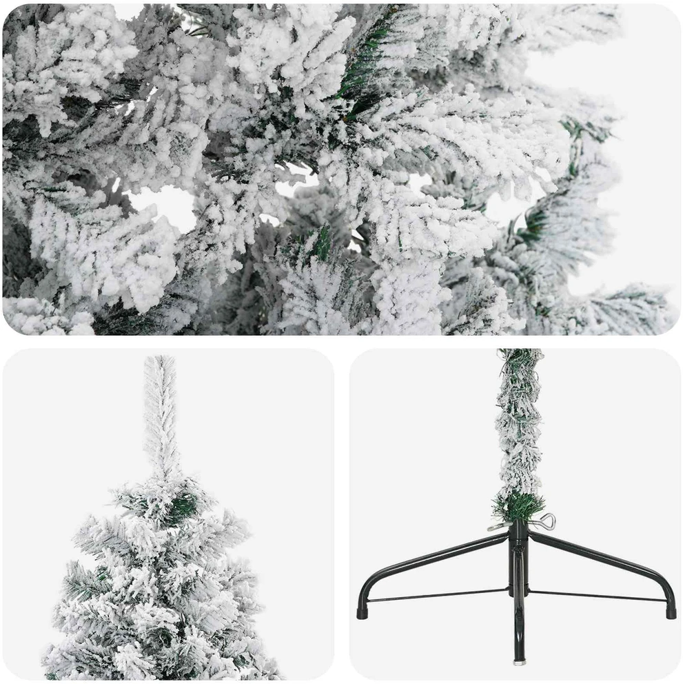 Dirbtinė Kalėdų eglutė 210 cm PVC ir Plienas Žalia ir balta