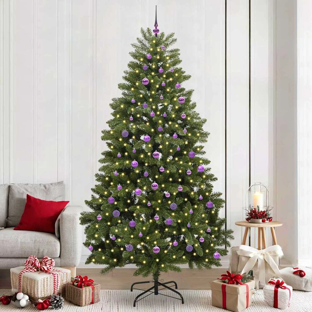 Dirbtinė Sulankstoma Kalėdų Eglutė 240 cm 300 LED Šilta balta