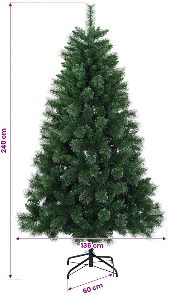 Dirbtinė Kalėdų eglutė 240 cm PVC ir metalas Žalia