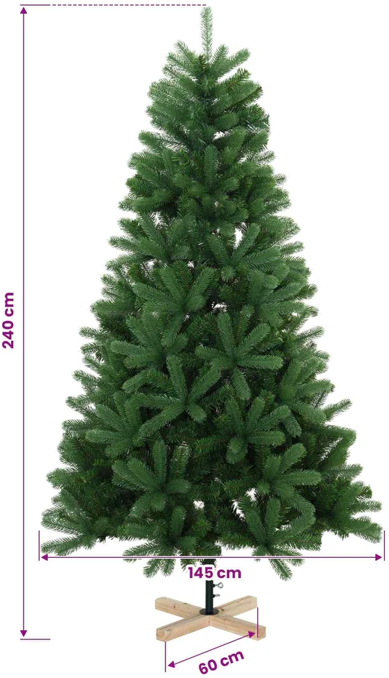 Dirbtinė Kalėdų eglutė 240 cm PVC ir pušies medienos masyvas