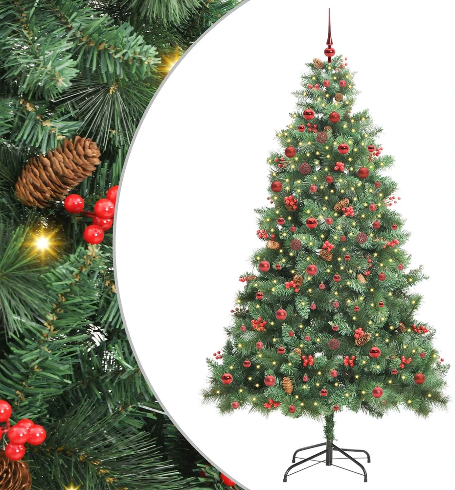 Dirbtinė Kalėdų eglutė 300 LED Šilta balta PVC ir metalas Žalia