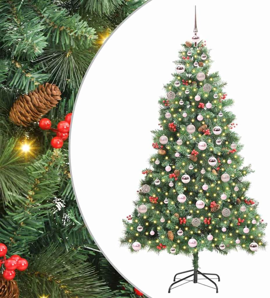 Dirbtinė Kalėdų eglutė 300 LED Šilta balta PVC ir metalas Žalia