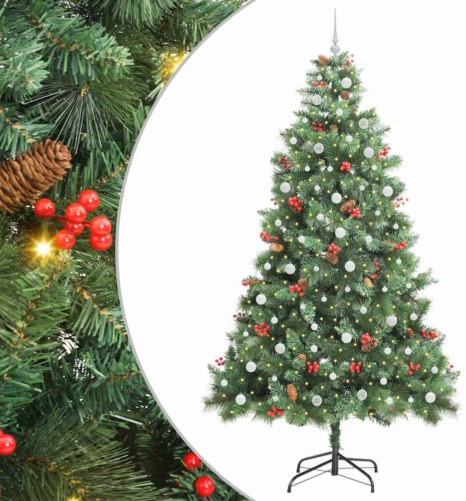 Dirbtinė Kalėdų eglutė 300 LED Šilta balta PVC ir metalas Žalia