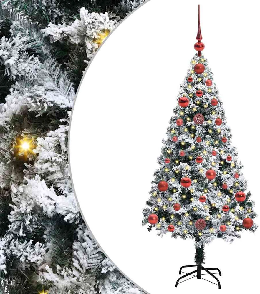 Dirbtinė Kalėdų eglutė Balta 120 cm PVC ir Plienas ir Plastikas