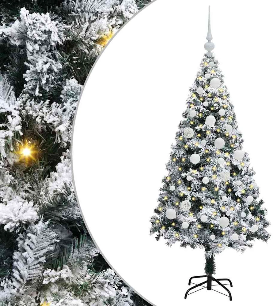 Dirbtinė Kalėdų eglutė Balta 120 cm PVC ir Plienas ir Plastikas