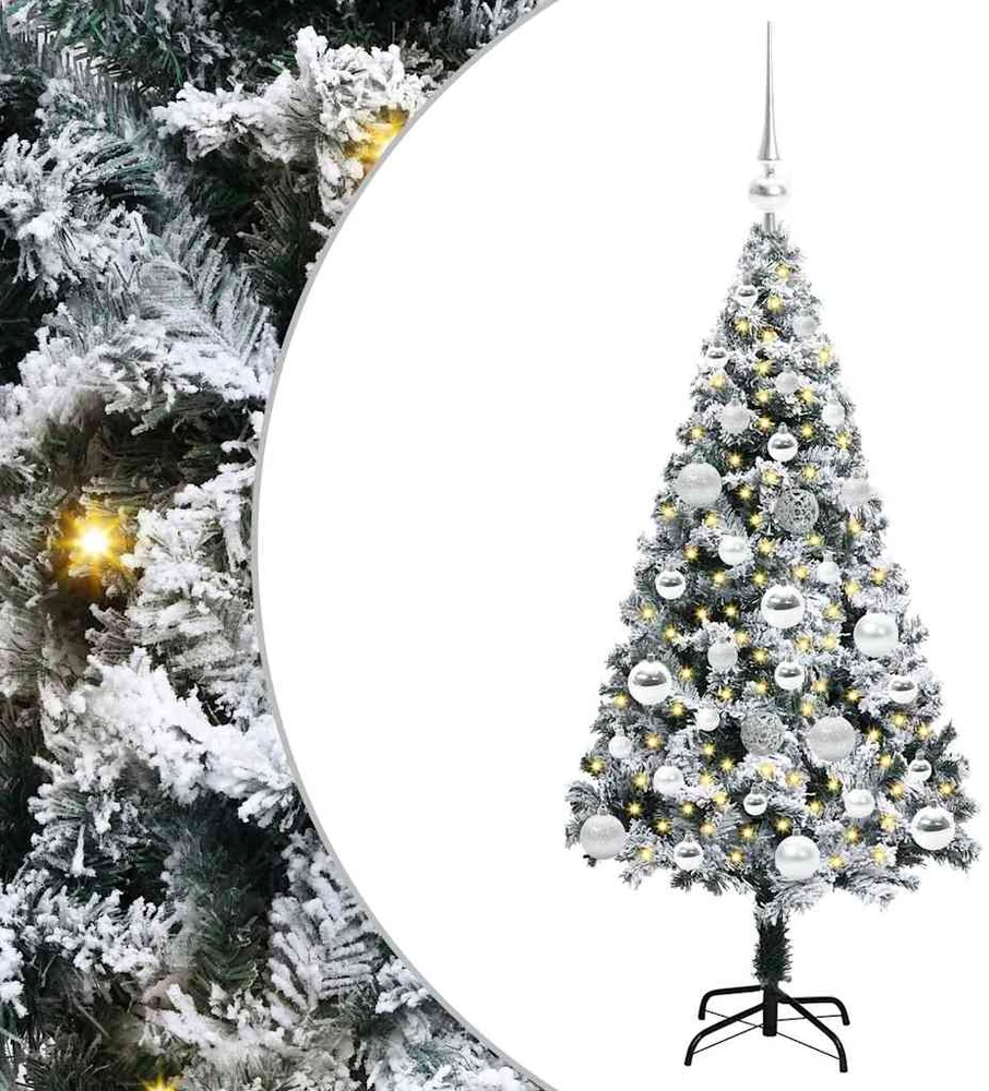 Dirbtinė Kalėdų eglutė Balta 120 cm PVC ir Plienas ir Plastikas