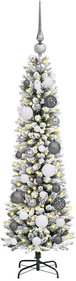 Dirbtinis lieknas Kalėdų medis 120 cm 150 LED Šilta balta