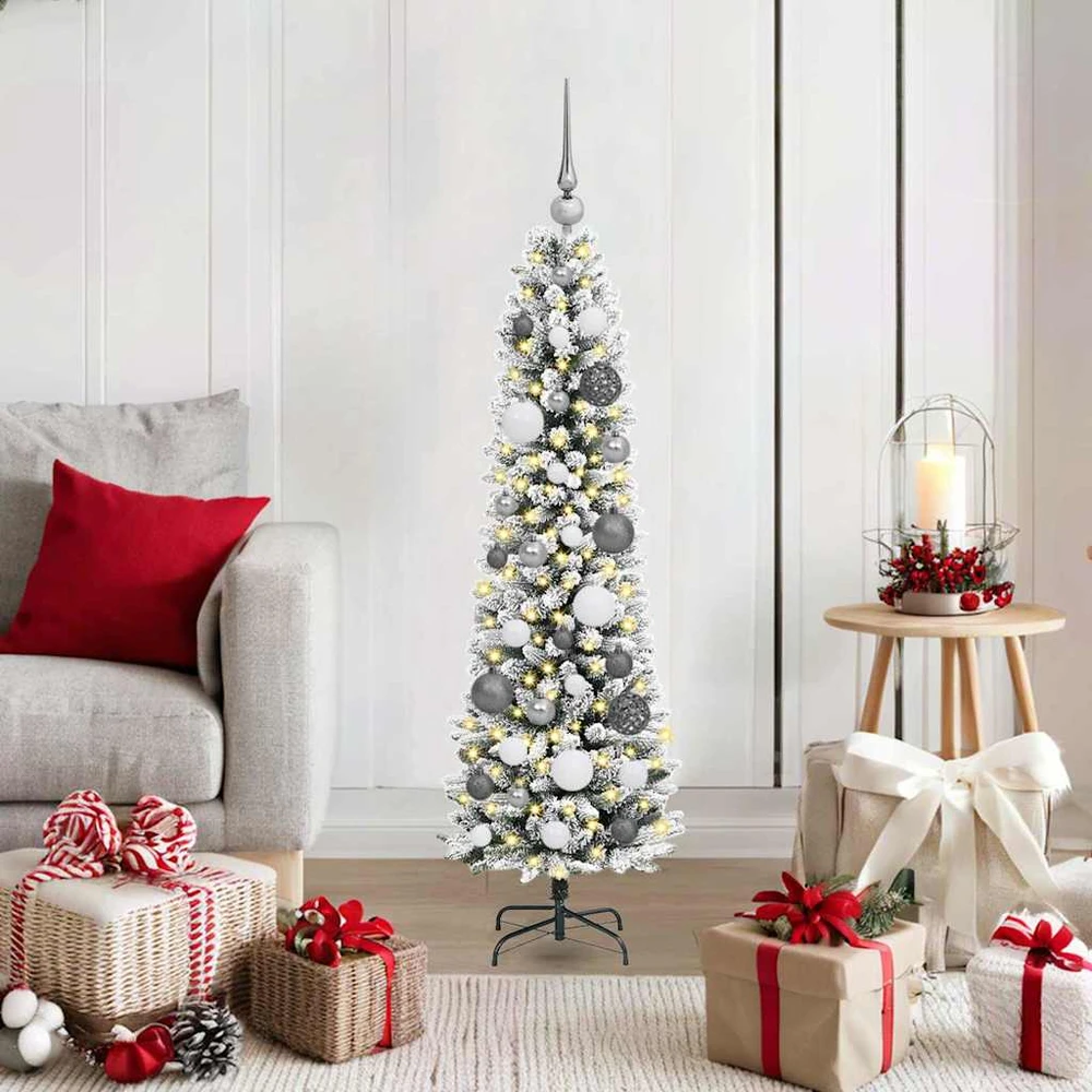 Dirbtinis lieknas Kalėdų medis 120 cm 150 LED Šilta balta