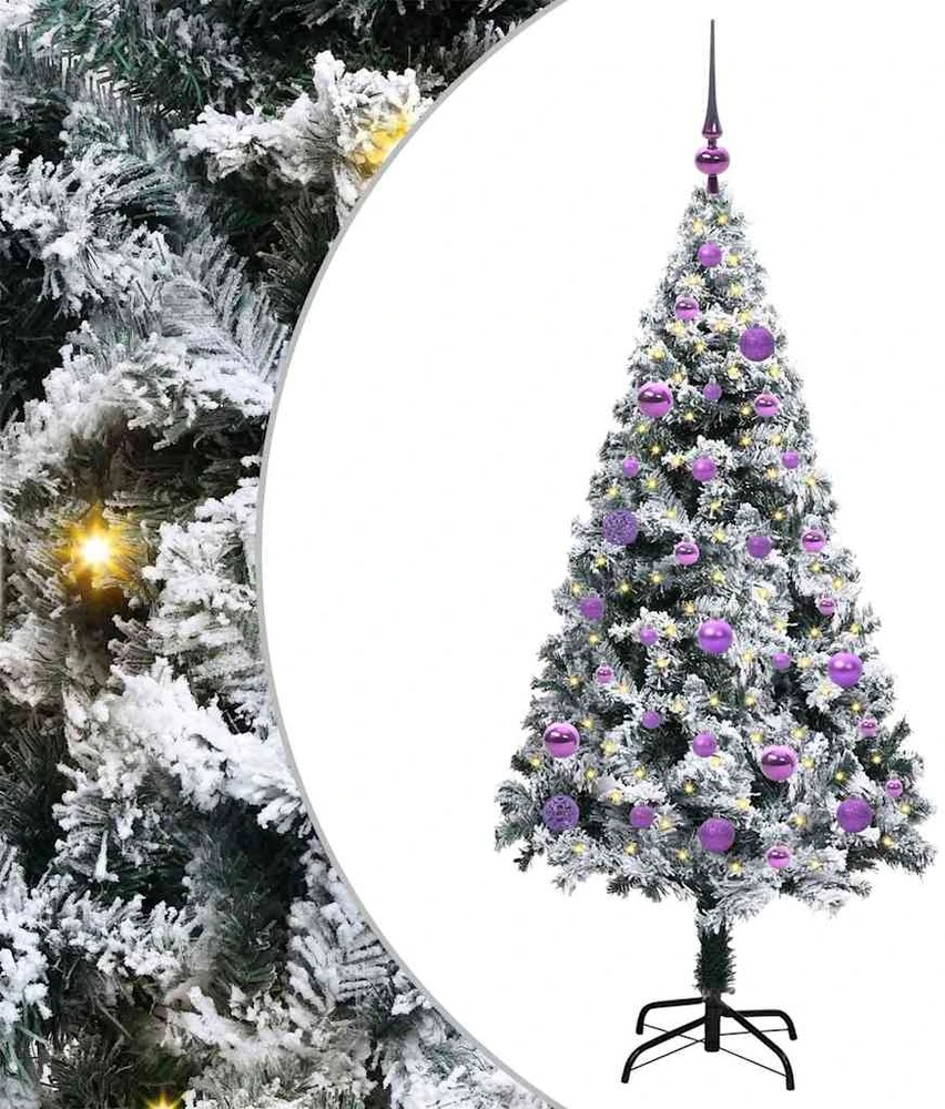 Dirbtinė Kalėdų eglutė Balta 150 cm PVC ir Plienas ir Plastikas