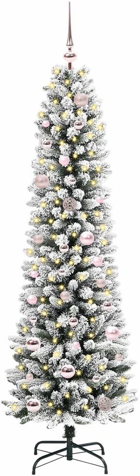 Dirbtinė Kalėdų eglutė Balta 150 cm PVC ir Metalas ir Plastikas