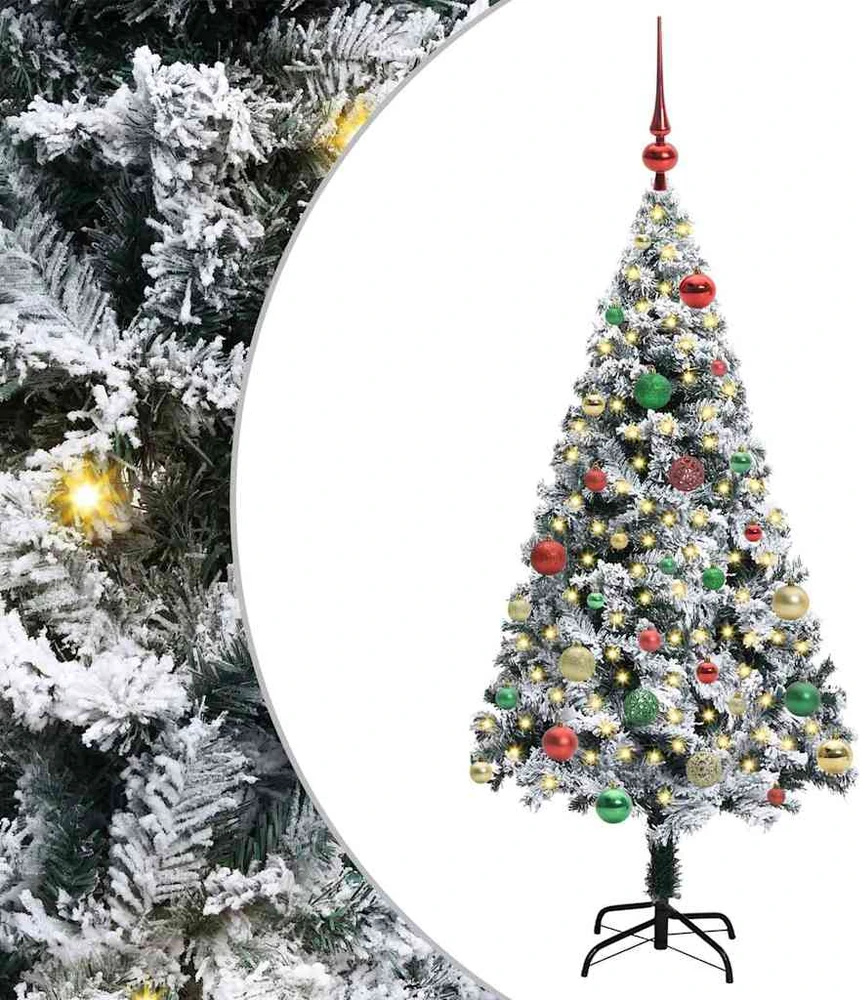 Dirbtinė Kalėdų eglutė Balta 150 cm PVC ir Plienas ir Plastikas
