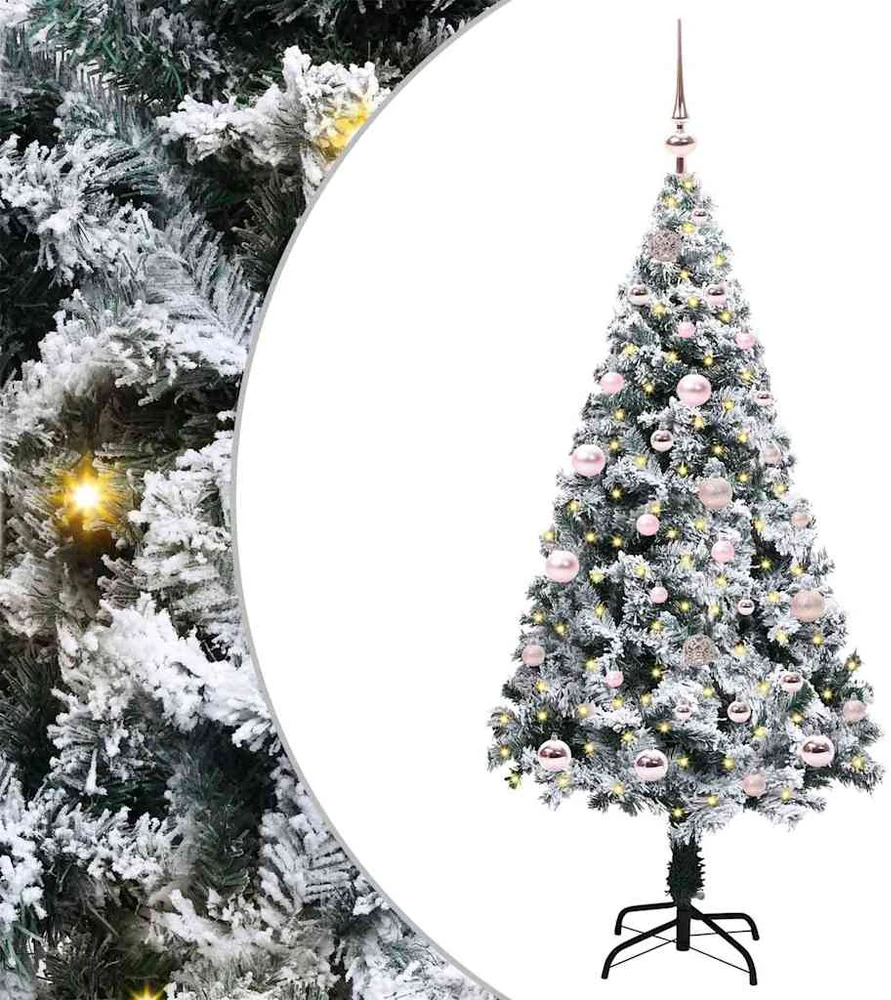 Dirbtinė Kalėdų eglutė Balta 150 cm PVC ir Plienas ir Plastikas