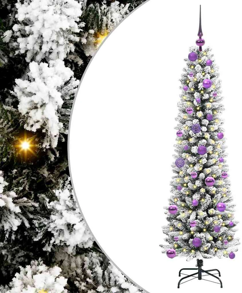 Dirbtinė Kalėdų eglutė Balta 150 cm PVC ir Metalas ir Plastikas