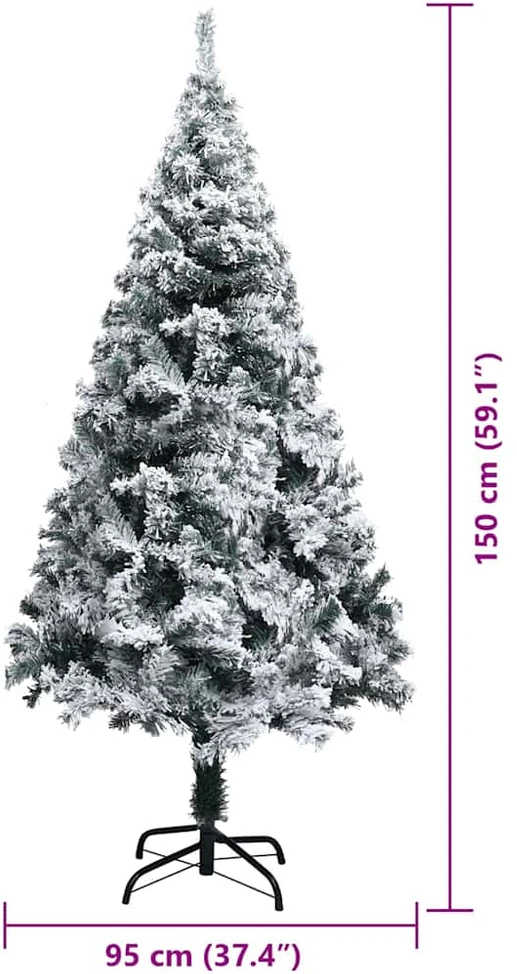 Dirbtinė Kalėdų eglutė Balta 150 cm PVC ir Plienas ir Plastikas