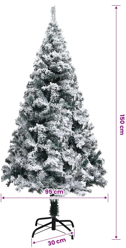 Dirbtinė Kalėdų eglutė Balta 150 cm PVC ir plastikas