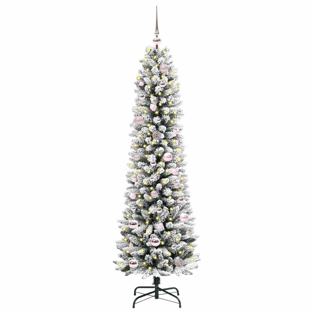 Dirbtinė Kalėdų eglutė Balta 150 cm PVC ir Metalas ir Plastikas