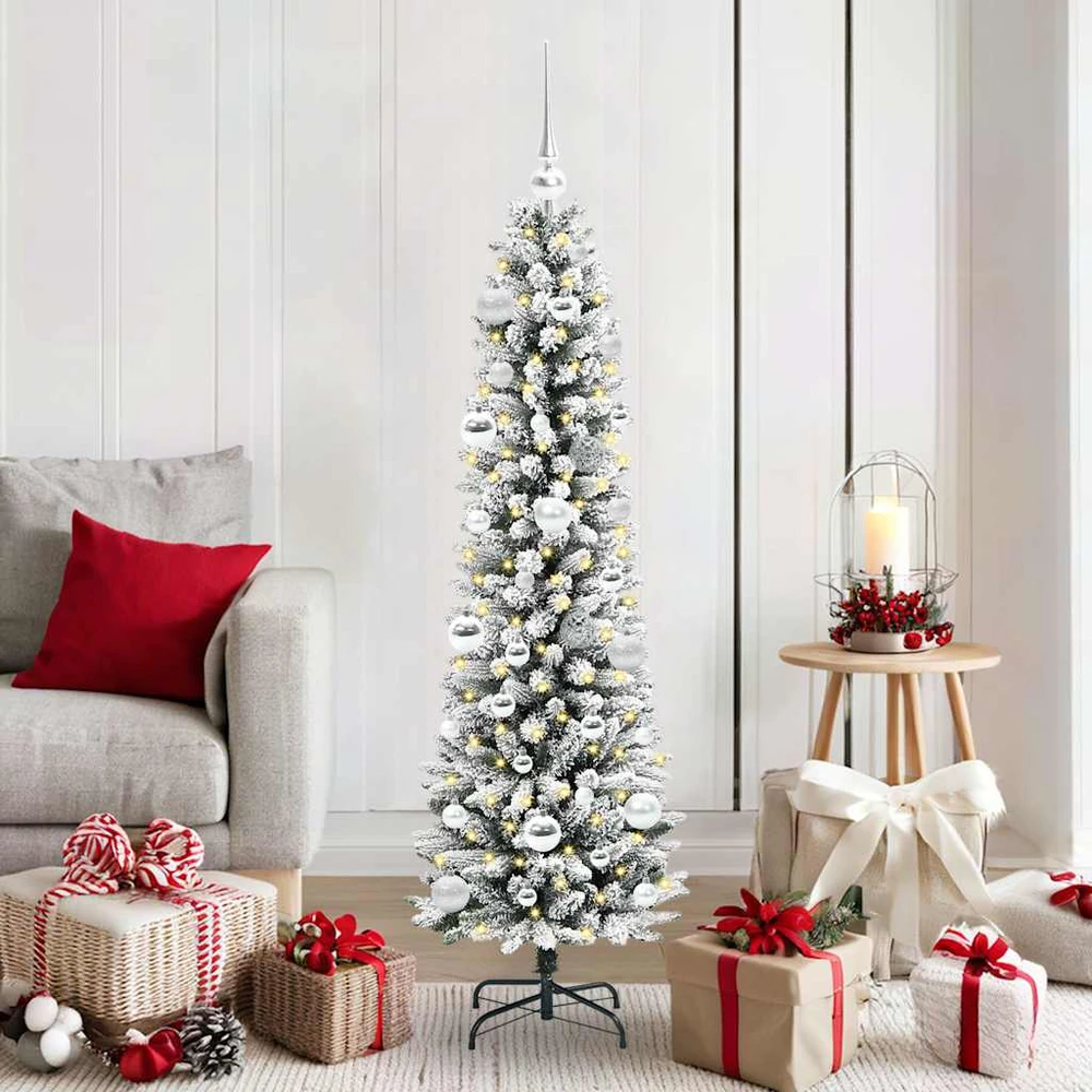 Dirbtinė Kalėdų eglutė Balta 150 cm PVC ir Metalas ir Plastikas