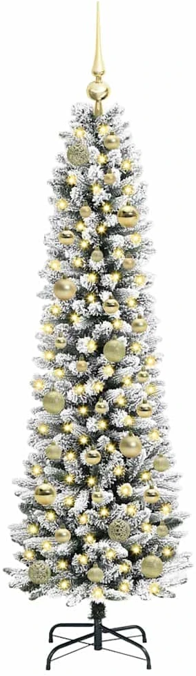 Dirbtinė Kalėdų eglutė Balta 150 cm PVC ir Metalas ir Plastikas