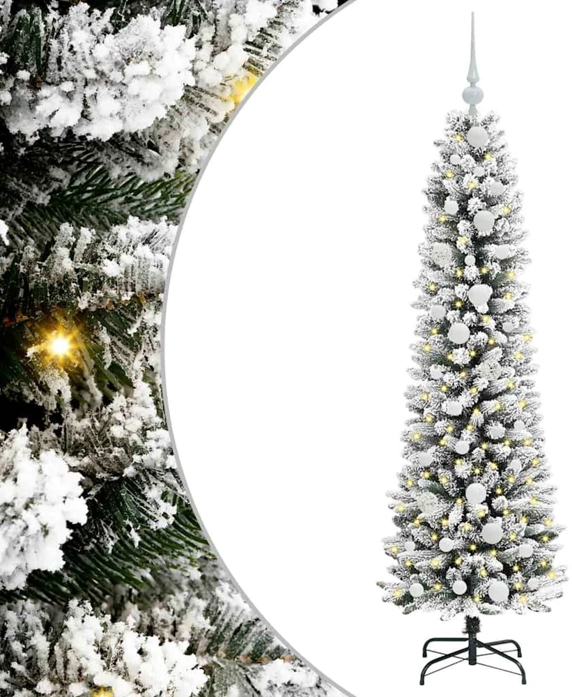 Dirbtinė Kalėdų eglutė Balta 150 cm PVC ir Metalas ir Plastikas