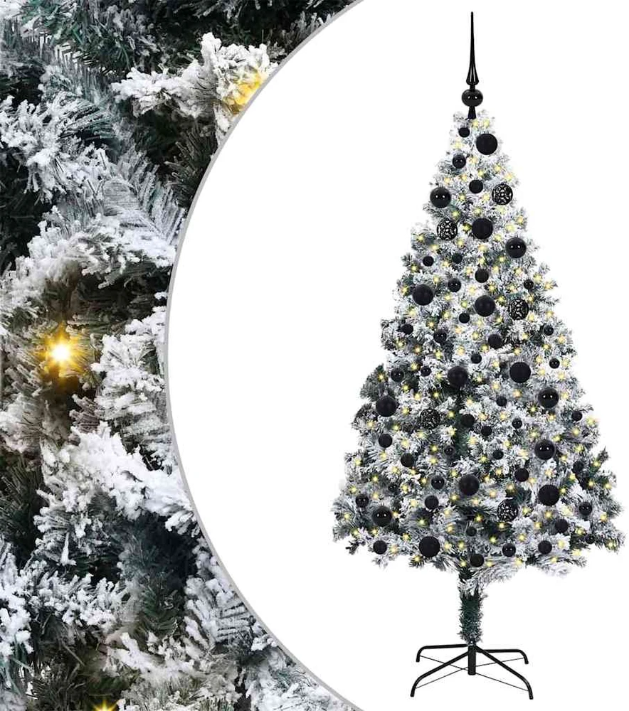 Dirbtinė Kalėdų eglutė Balta 180 cm PVC ir Plienas ir Plastikas