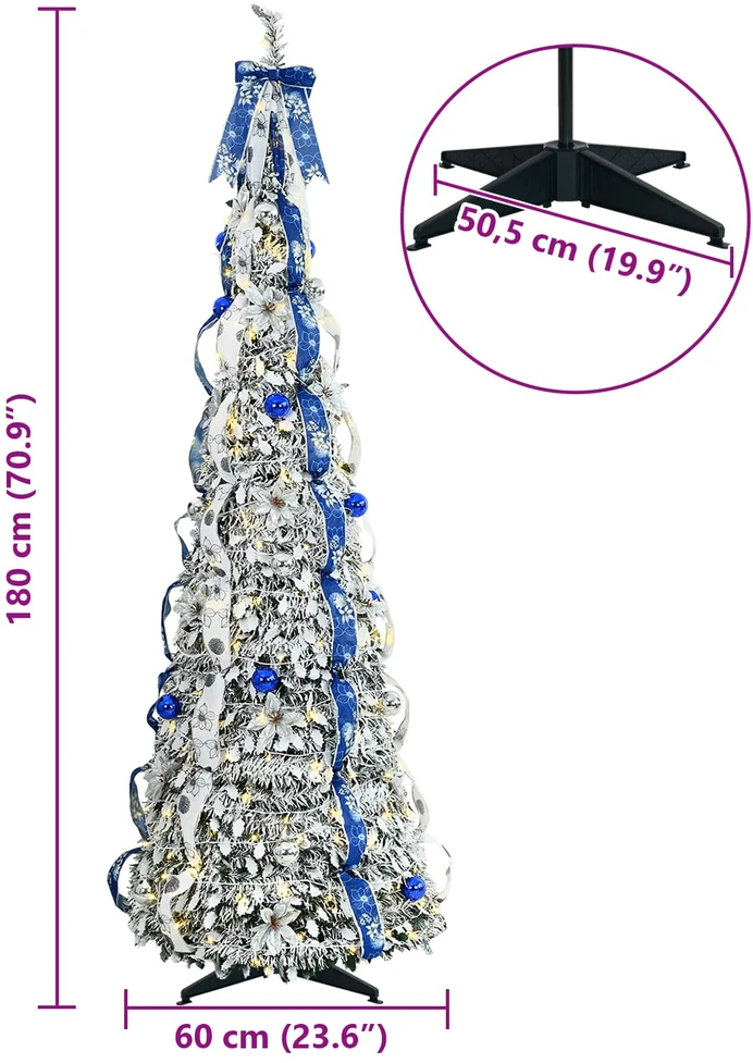 Dirbtinė Kalėdų eglutė Balta 180 cm PVC