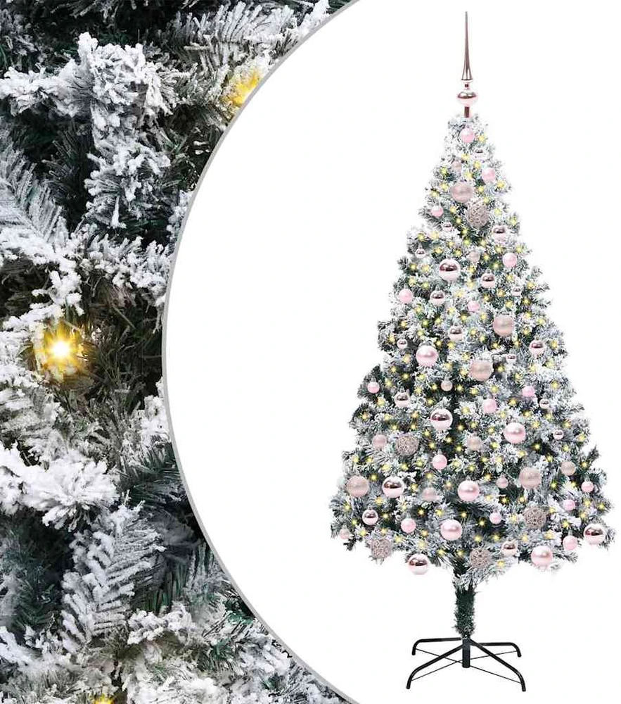 Dirbtinė Kalėdų eglutė Balta 180 cm PVC ir Plienas ir Plastikas