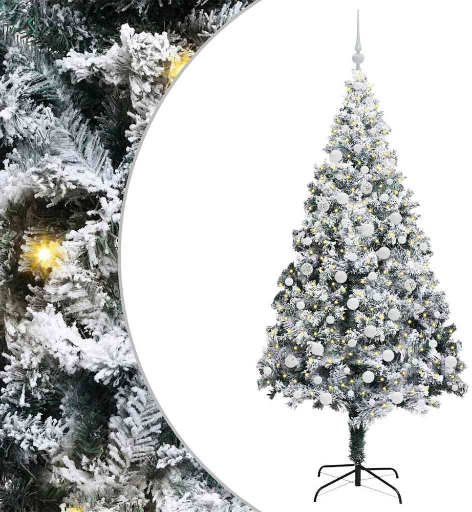 Dirbtinė Kalėdų eglutė Balta 180 cm PVC ir Plienas ir Plastikas