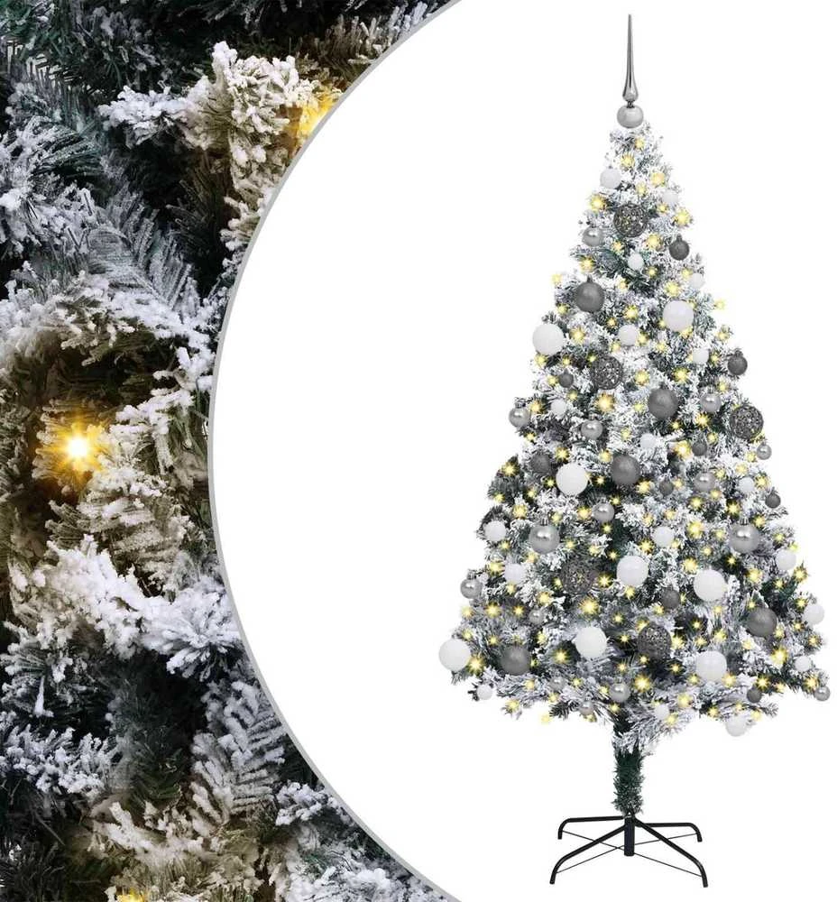 Dirbtinė Kalėdų eglutė Balta 180 cm PVC ir Plienas ir Plastikas