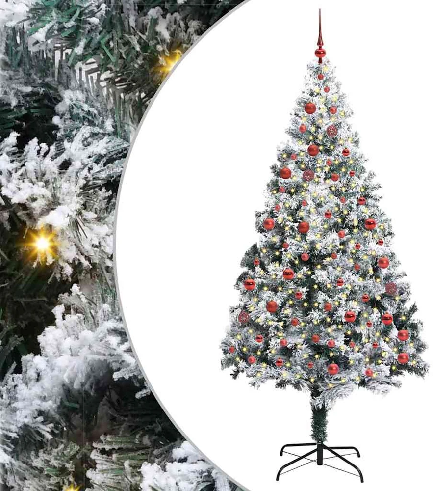 Dirbtinė Kalėdų eglutė Balta 210 cm PVC ir Plienas ir Plastikas