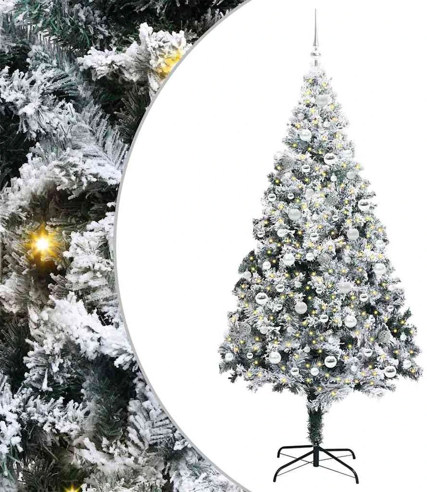 Dirbtinė Kalėdų eglutė Balta 210 cm PVC ir Plienas ir Plastikas