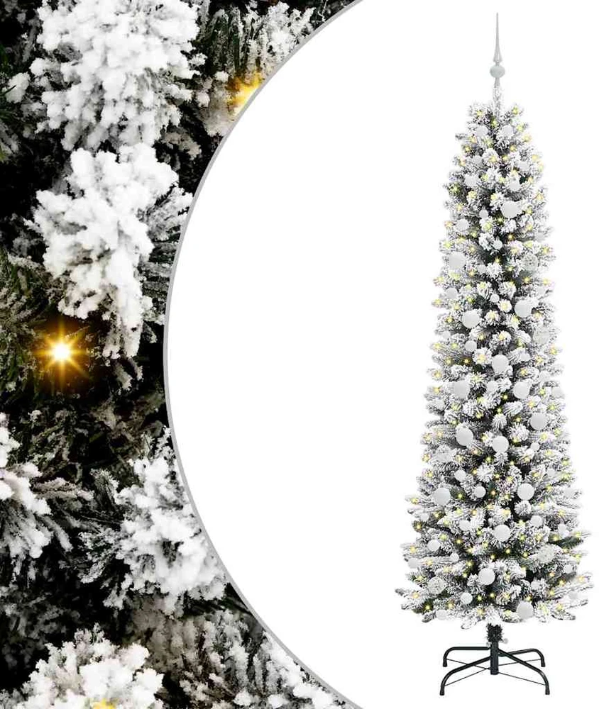 Dirbtinė Kalėdų eglutė Balta 210 cm PVC ir Metalas ir Plastikas