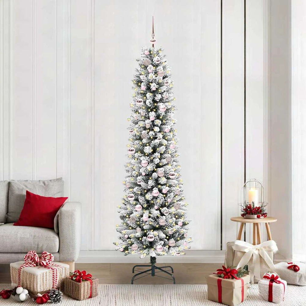 Dirbtinė Kalėdų eglutė Balta 210 cm PVC ir Metalas ir Plastikas