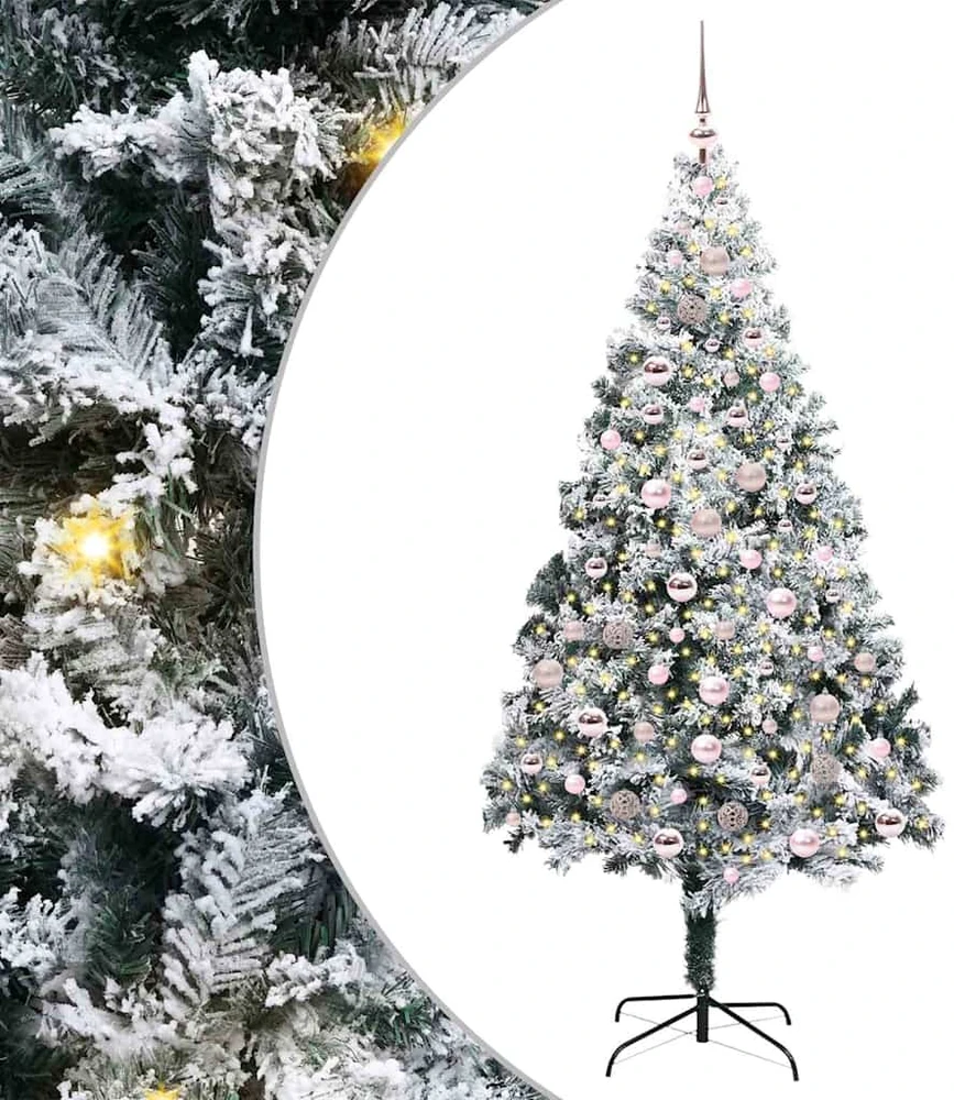 Dirbtinė Kalėdų eglutė Balta 210 cm PVC ir Plienas ir Plastikas