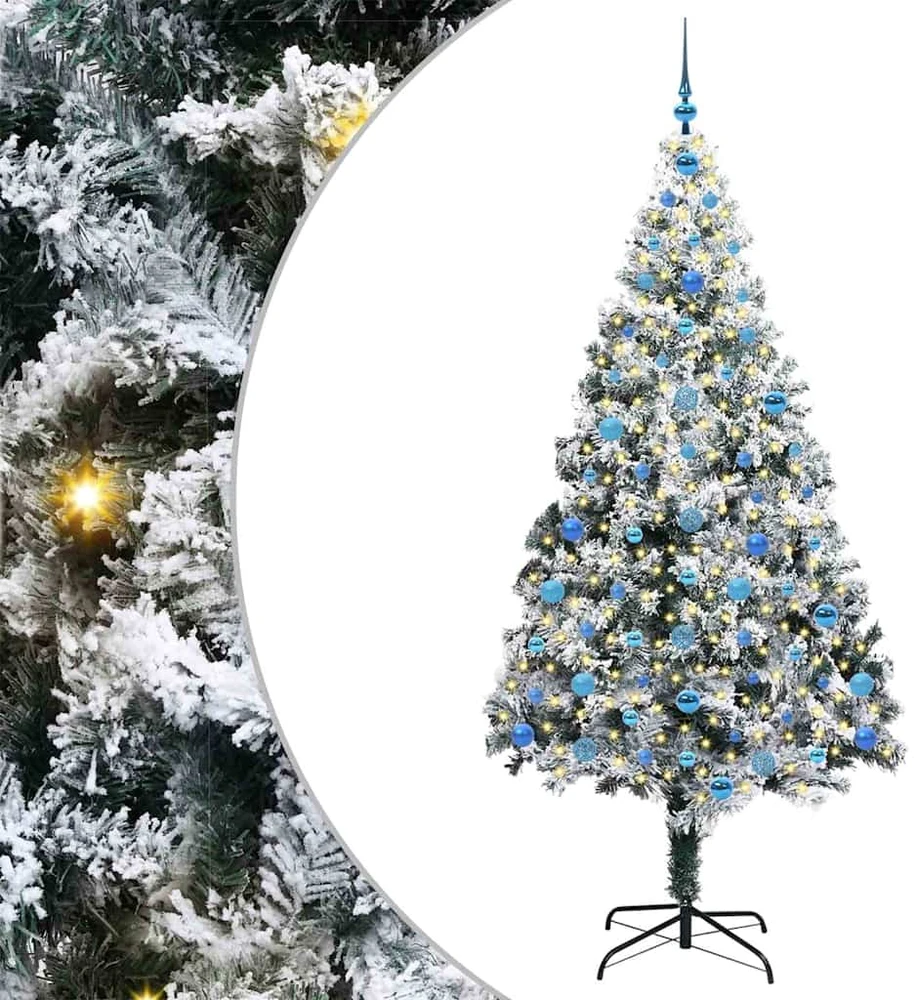 Dirbtinė Kalėdų eglutė Balta 210 cm PVC ir Plienas ir Plastikas