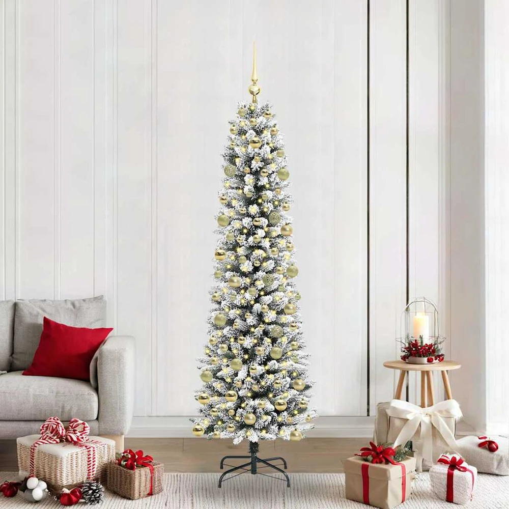 Dirbtinė Kalėdų eglutė Balta 210 cm PVC ir Metalas ir Plastikas