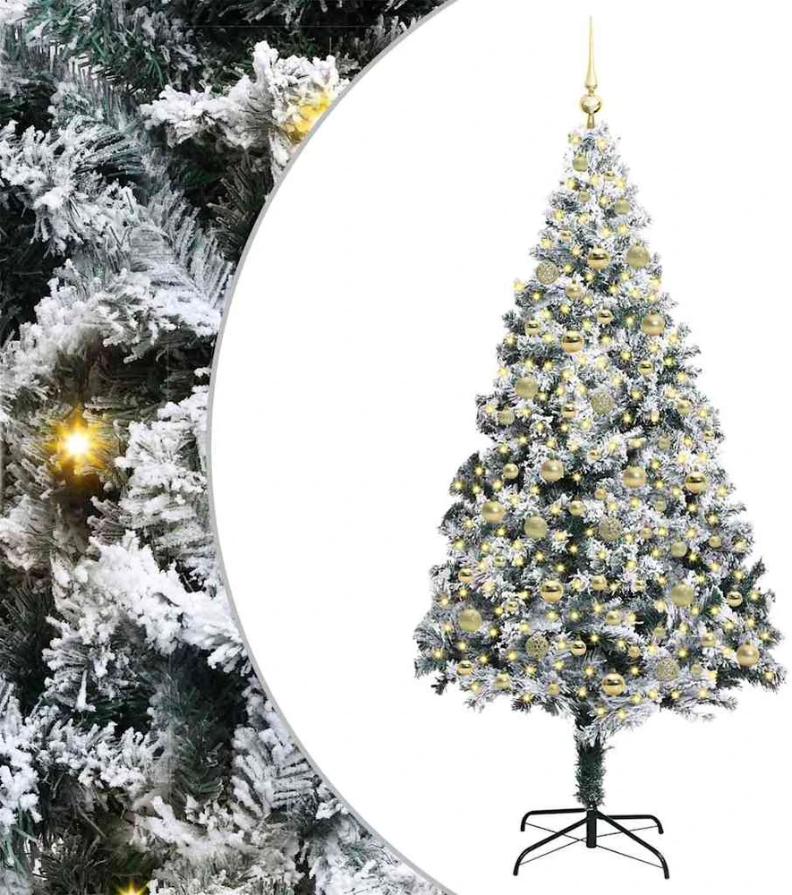 Dirbtinė Kalėdų eglutė Balta 210 cm PVC ir Plienas ir Plastikas