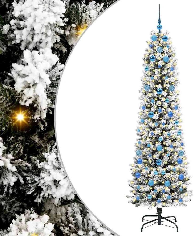 Dirbtinė Kalėdų eglutė Balta 210 cm PVC ir Metalas ir Plastikas