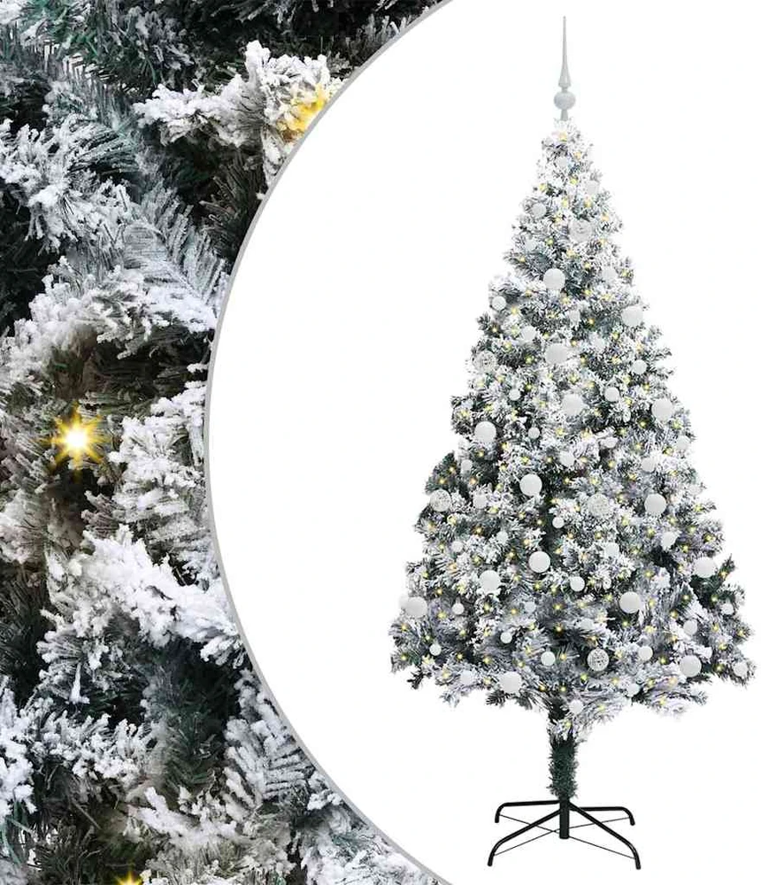 Dirbtinė Kalėdų eglutė Balta 210 cm PVC ir Plienas ir Plastikas