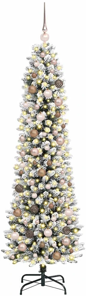 Dirbtinė Kalėdų eglutė Balta 210 cm PVC ir Metalas ir Plastikas