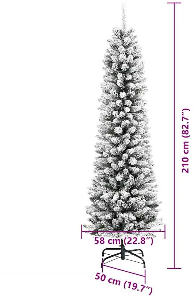 Dirbtinė Kalėdų eglutė Balta 210 cm PVC ir Metalas ir Plastikas