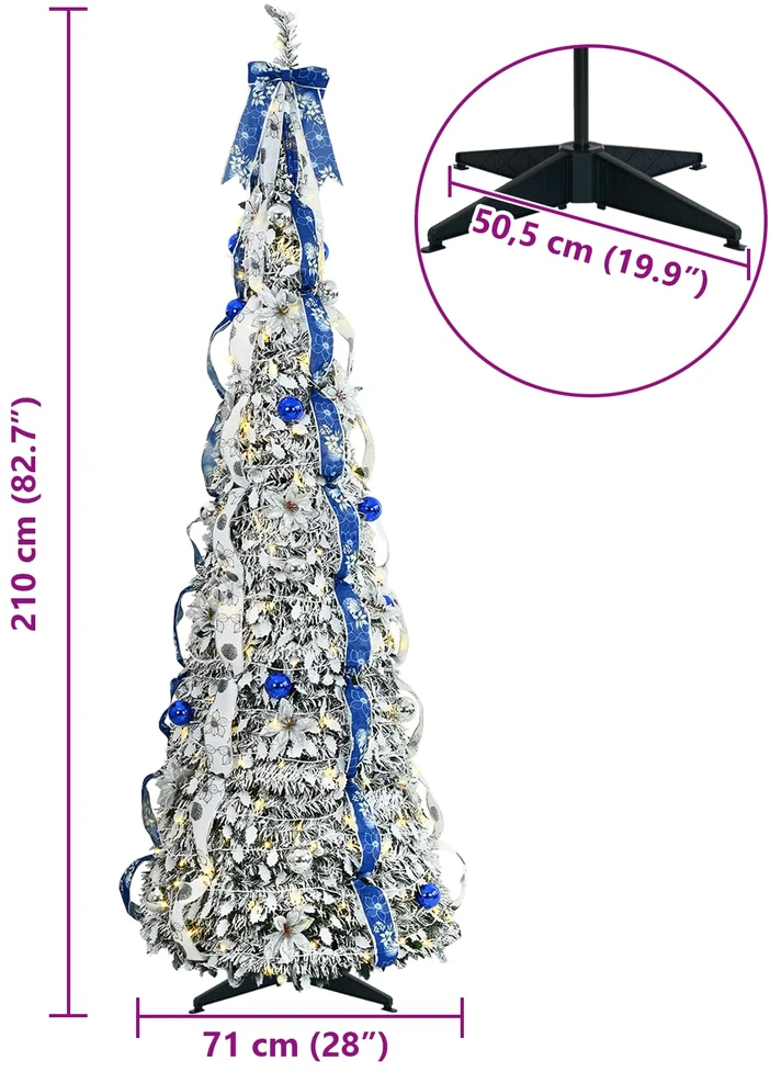 Dirbtinė Kalėdų eglutė Balta 210 cm PVC