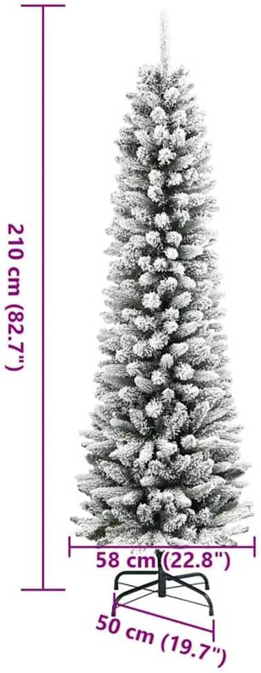Dirbtinė Kalėdų eglutė Balta 210 cm PVC ir Metalas ir Plastikas